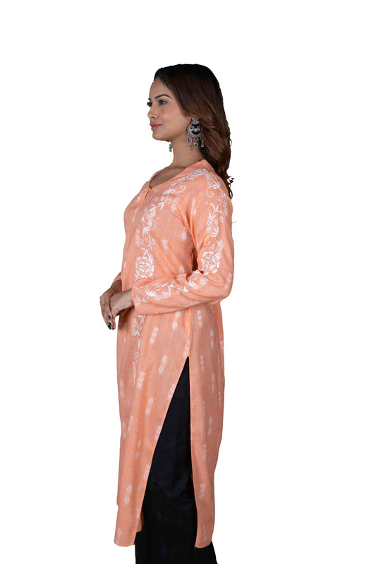 Coral SR-60 Self-Blended Cotton Women's Long Kurta