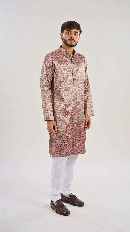 Premium Men’s  Long Kurta Ethnic Wear | Banarasi Blended