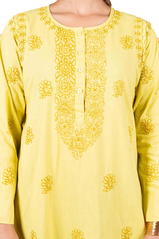 Women’s Long Maxi – Yellow Pure Cotton Dress