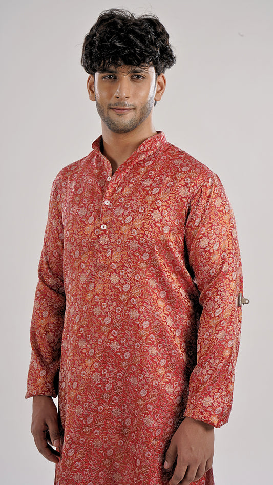 Premium Men’s Long Kurta Ethnic Wear | Banarasi Blended