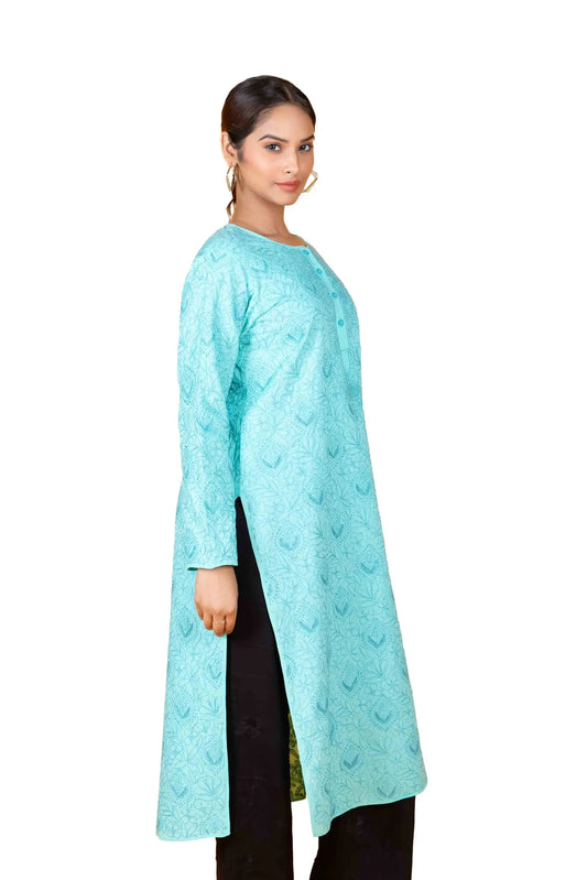 Pure Cotton Women’s Long Kurta – Jellyfish