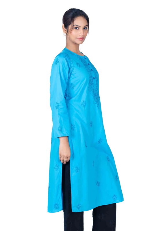 Women’s Long Kurta – Blue Ribbon Pure Cotton