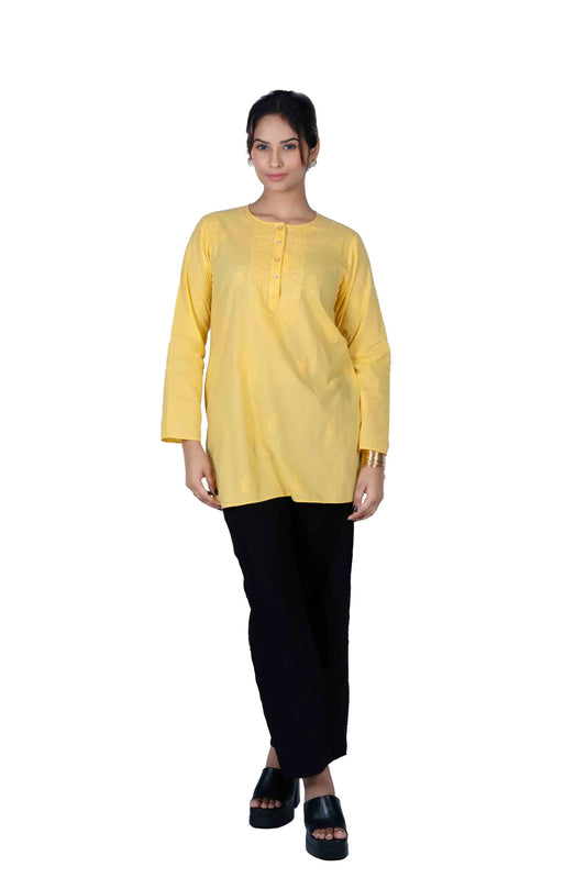 Saffron 100% Cotton Women's Short Top