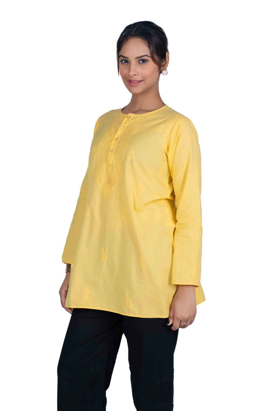 Saffron 100% Cotton Women's Short Top